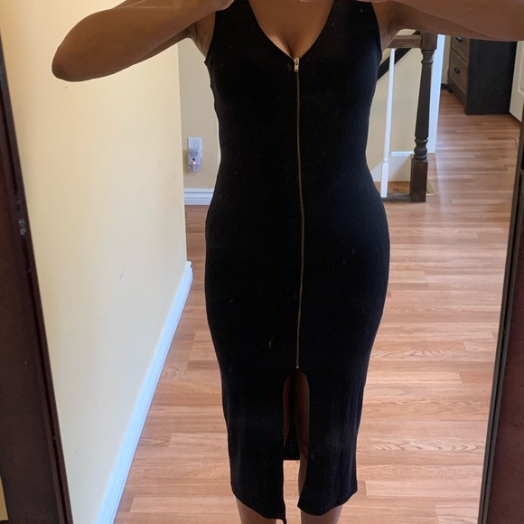 G By Guess Form Fitting Midi Black Dress - Picture 1 of 7